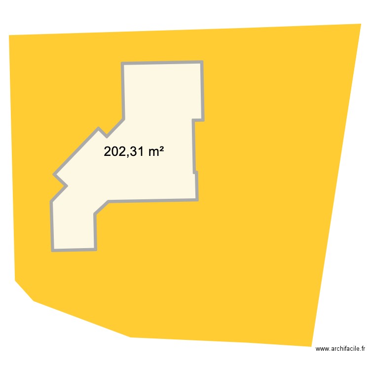 Parcelle cadastrale maison. Plan de 1 pièce et 202 m2