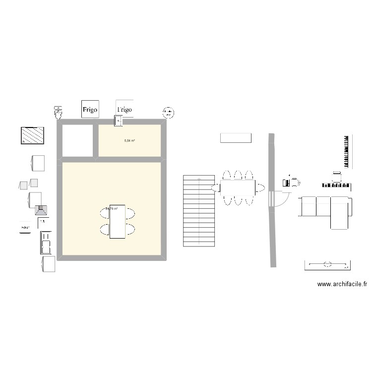 montracol. Plan de 2 pièces et 30 m2