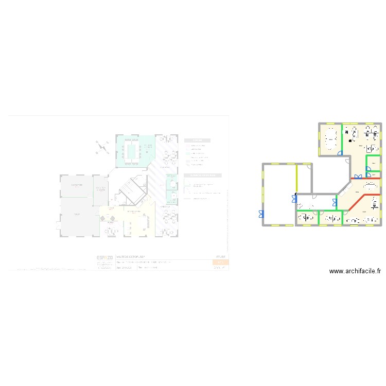 Le poulpe 2. Plan de 8 pièces et 186 m2