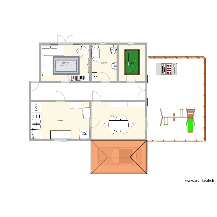 Maison 1    69. Plan de 5 pièces et 67 m2