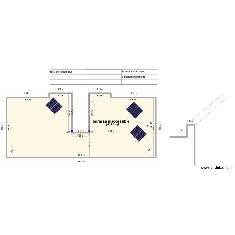 residence beau pays. Plan de 1 pièce et 196 m2