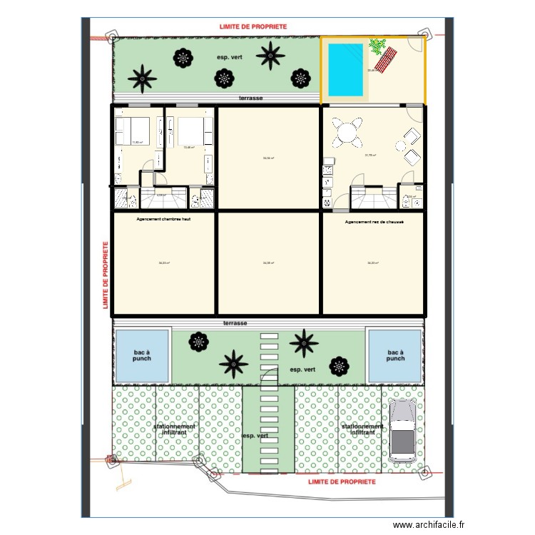 Beauregard plan intérieur. Plan de 12 pièces et 227 m2