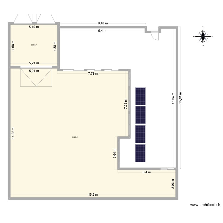 Maison MB. Plan de 2 pièces et 218 m2