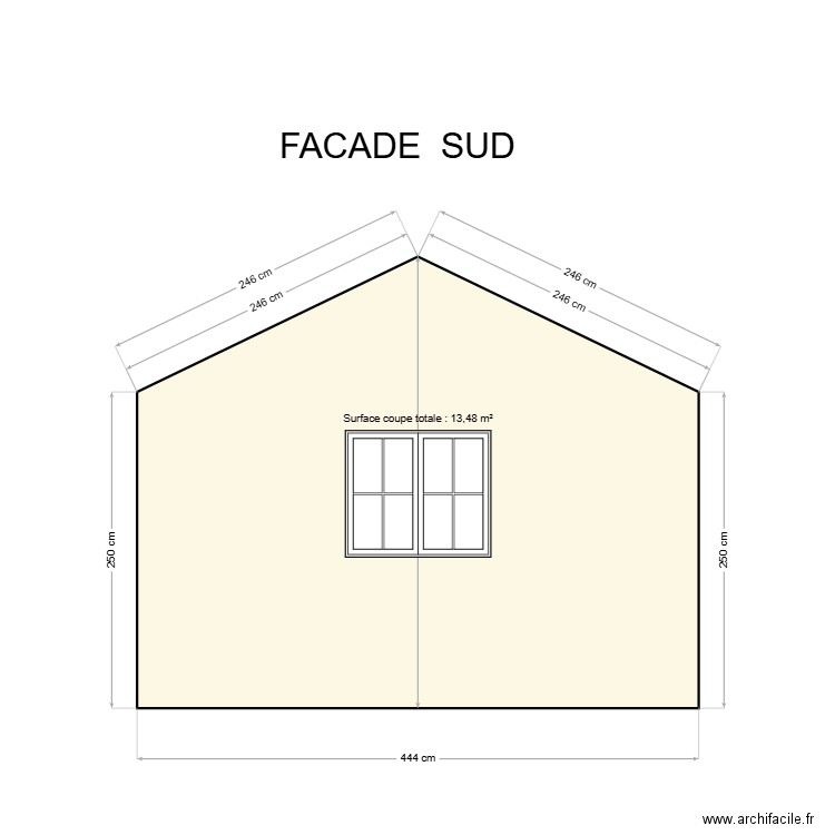 FACADE SUD. Plan de 0 pièce et 0 m2