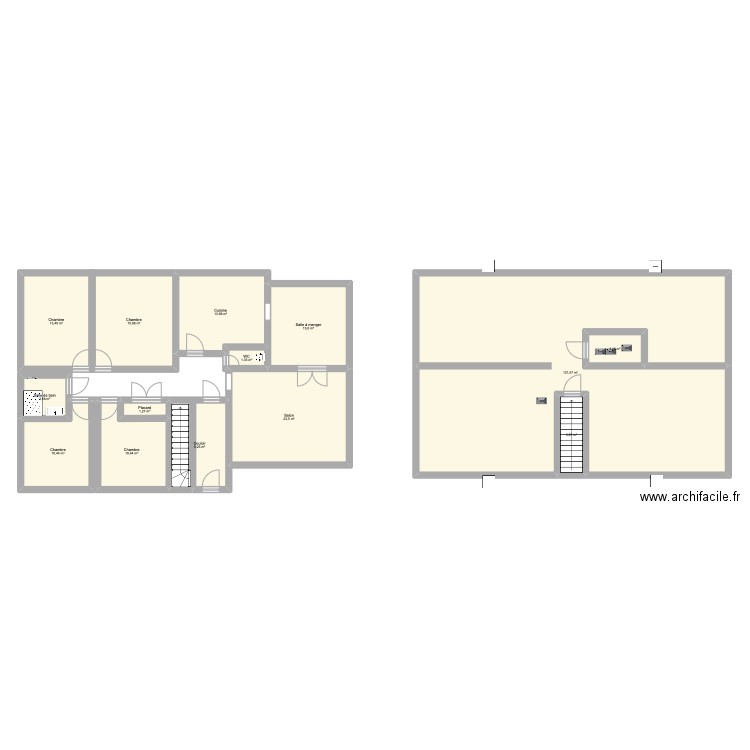 mairie RDC . Plan de 14 pièces et 245 m2