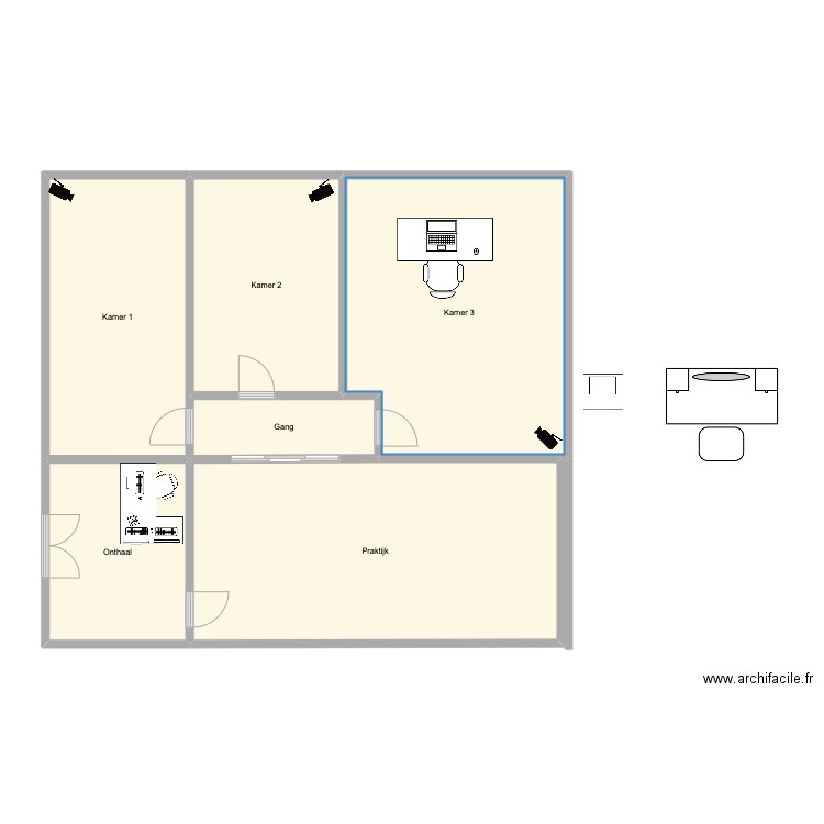 Escape ROom. Plan de 6 pièces et 112 m2