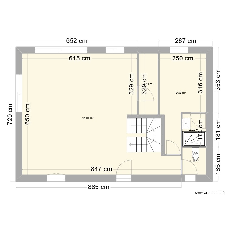 bah2. Plan de 15 pièces et 188 m2