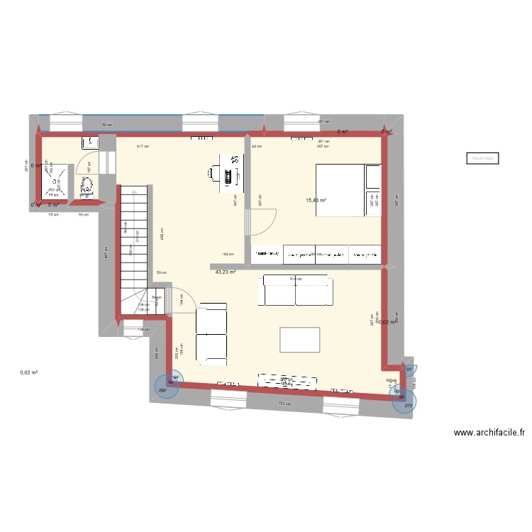 Plan base 1ER Etage . Plan de 10 pièces et 59 m2