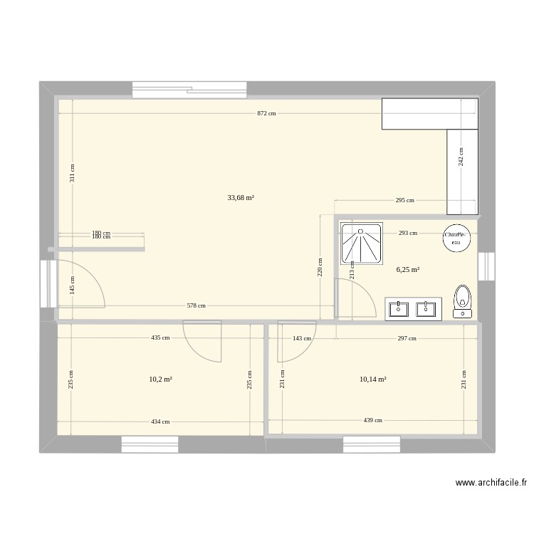 maison60_NA3. Plan de 4 pièces et 60 m2