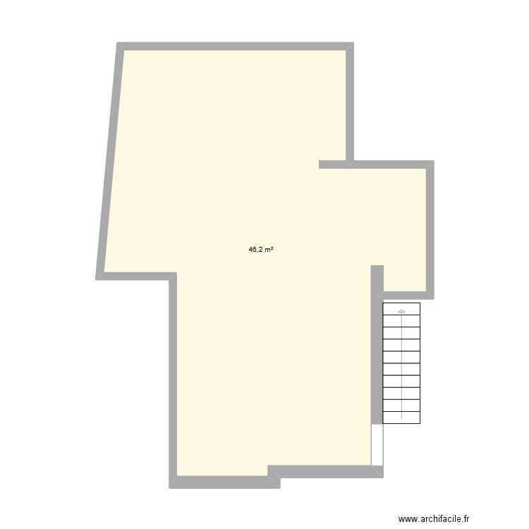 Poincaré. Plan de 1 pièce et 46 m2