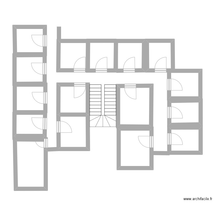 GRENIERS. Plan de 11 pièces et 39 m2