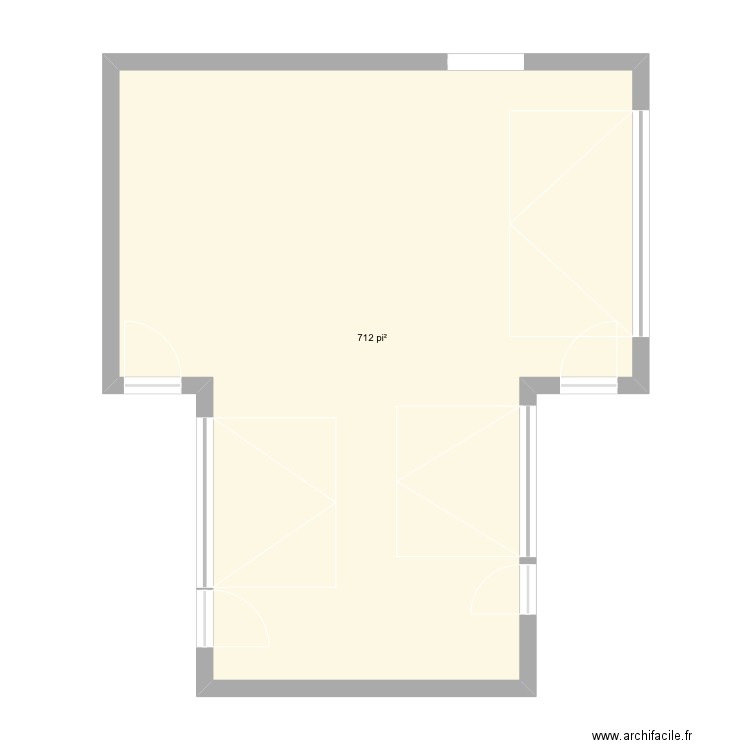 Garage attaché . Plan de 1 pièce et 66 m2