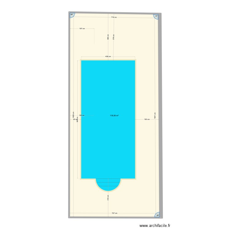 Plan piscine maison 1. Plan de 1 pièce et 119 m2