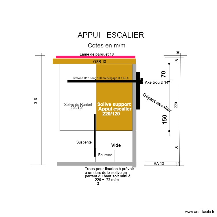 Appui escalier.-. Plan de 0 pièce et 0 m2