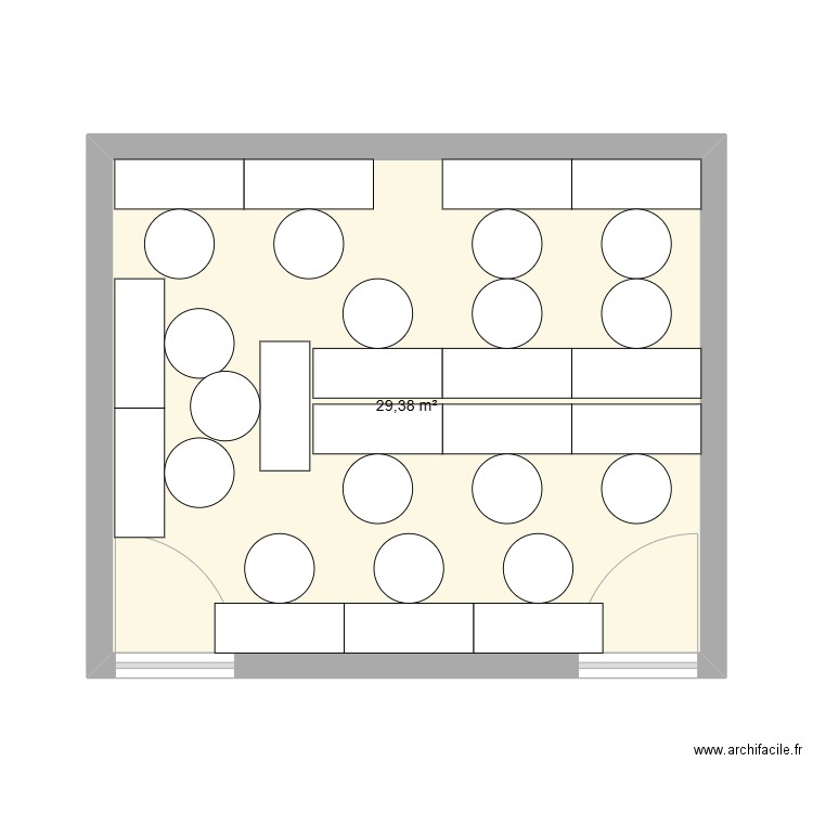 cdr. Plan de 1 pièce et 29 m2