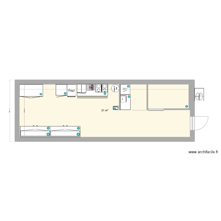 RÉGLISSE. Plan de 1 pièce et 31 m2