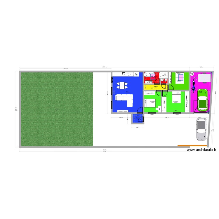 maison 3. Plan de 9 pièces et 102 m2