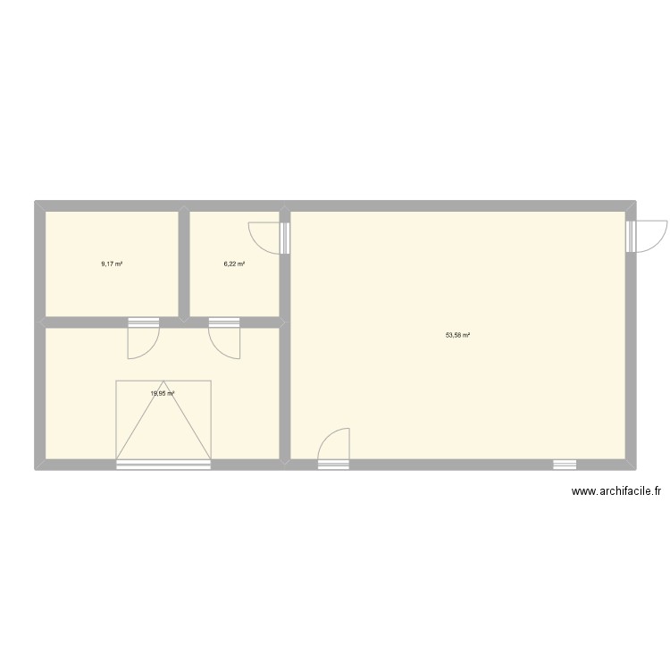 Plan des locaux. Plan de 4 pièces et 89 m2