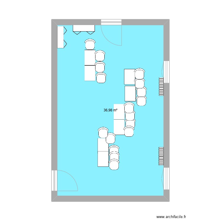 nico. Plan de 1 pièce et 37 m2