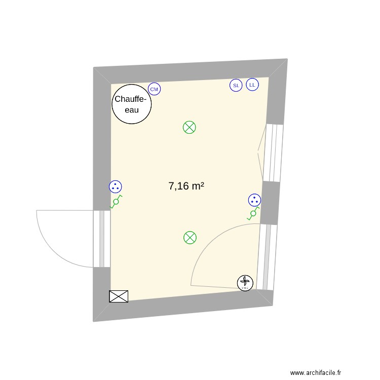 Buanderie. Plan de 0 pièce et 0 m2