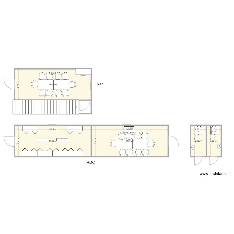 EAB CHANTIER CALUIRE. Plan de 5 pièces et 48 m2