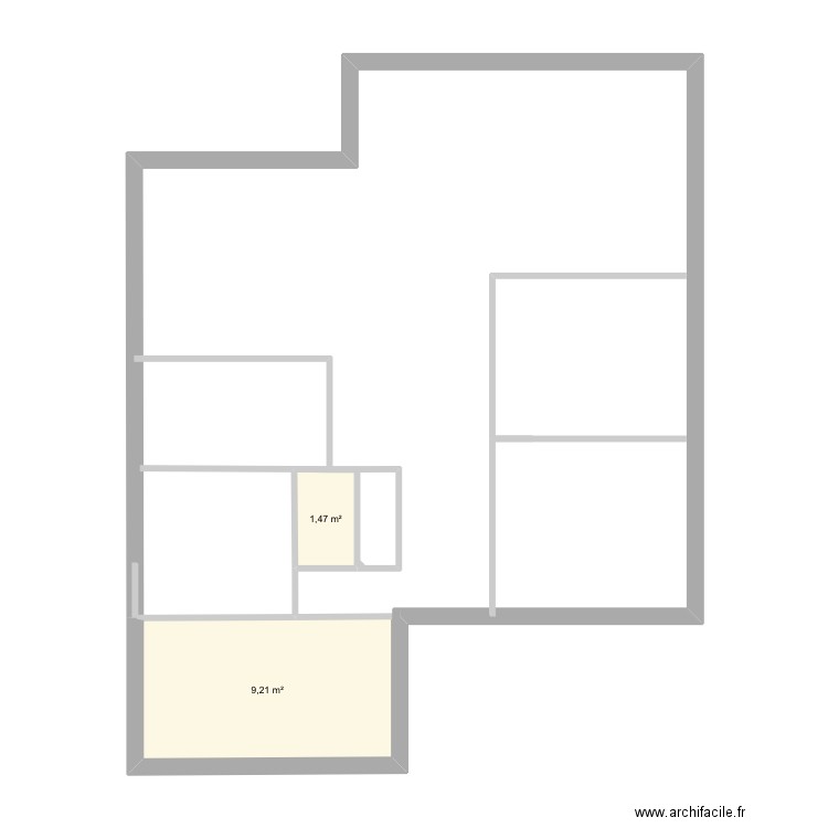 Maison. Plan de 2 pièces et 11 m2