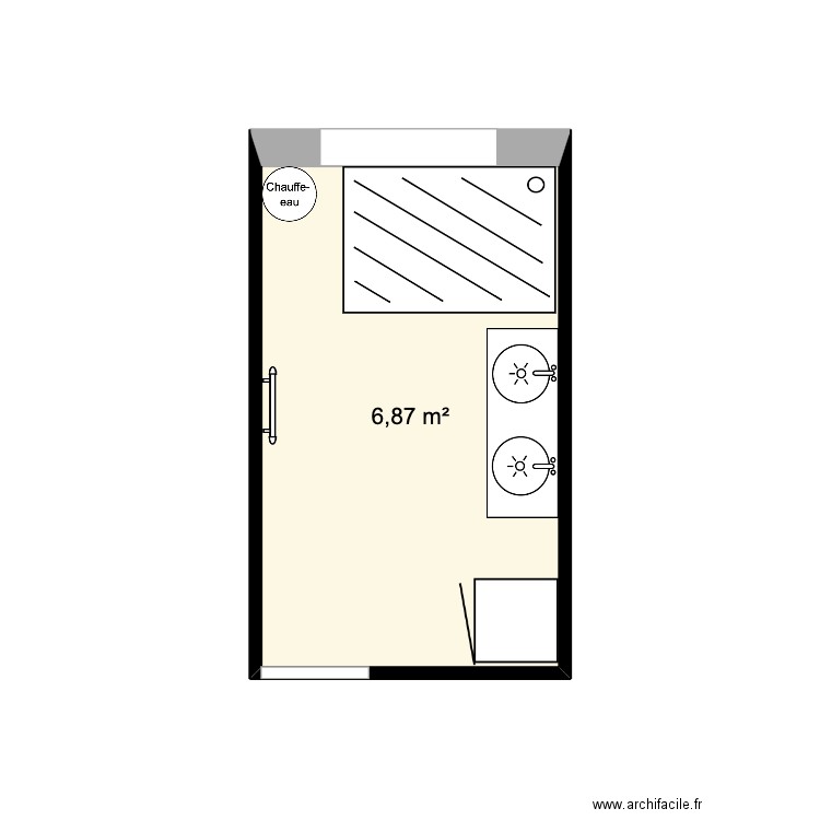 Salle de Bain Pat. Plan de 1 pièce et 7 m2