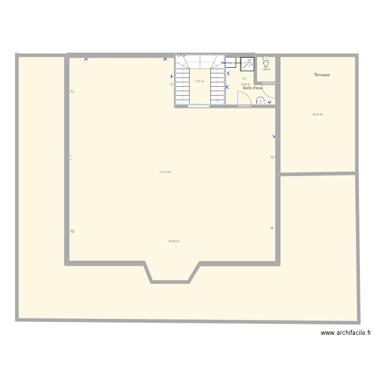 plan Maroc terrasse . Plan de 7 pièces et 295 m2