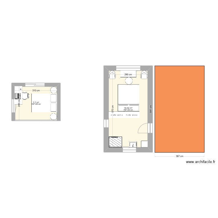 peymeinade. Plan de 2 pièces et 24 m2