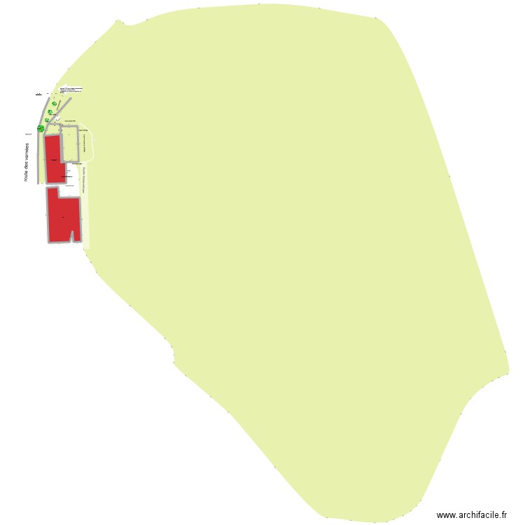 Plan de Masse apres traveaux. Plan de 2 pièces et 413 m2