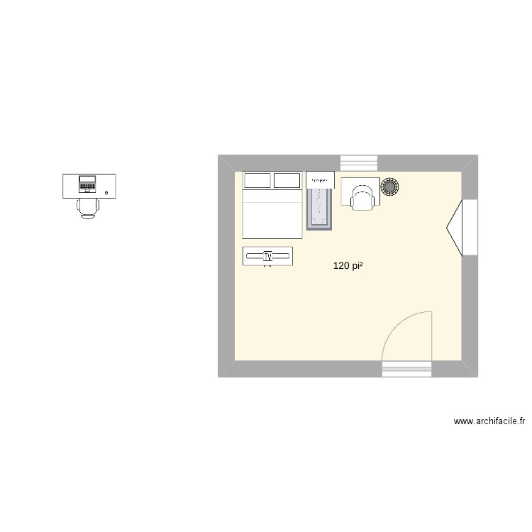 maison cristal. Plan de 1 pièce et 11 m2