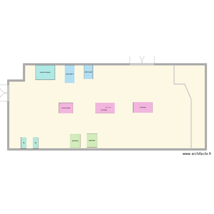 agencement jeux. Plan de 1 pièce et 241 m2