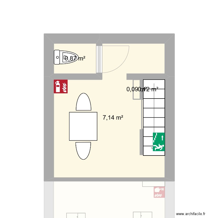 lot soin galerie gare sécurité mezzanine. Plan de 5 pièces et 27 m2