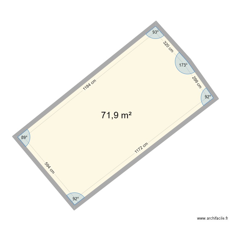 MAISON ETAGE CADASTRE. Plan de 1 pièce et 72 m2