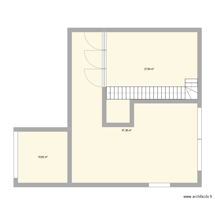 plan maison parallèle. Plan de 3 pièces et 86 m2