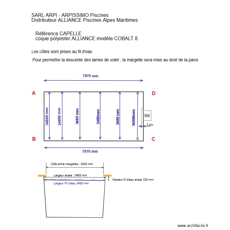 volet piscine CAPELLE. Plan de 0 pièce et 0 m2