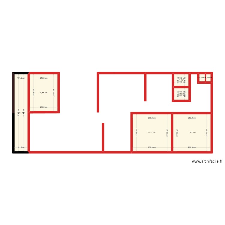 wilmer. Plan de 8 pièces et 30 m2