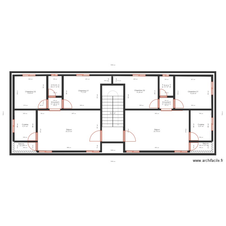 obambi plateau . Plan de 16 pièces et 263 m2