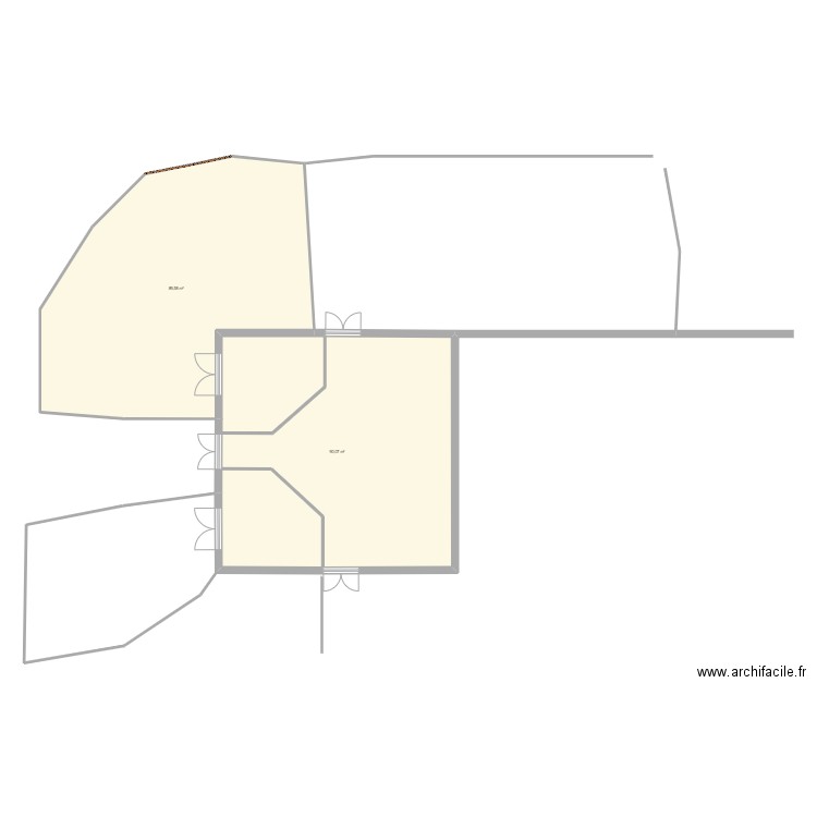 MiniFerme. Plan de 2 pièces et 180 m2