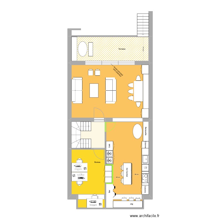 Victor Gilsoul Rez Coloc V2. Plan de 7 pièces et 90 m2