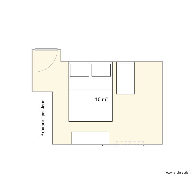 chambre nathan. Plan de 1 pièce et 10 m2