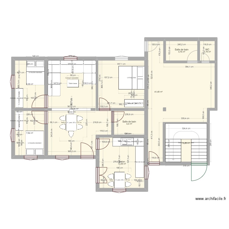 Axxam n Dada 4. Plan de 9 pièces et 119 m2