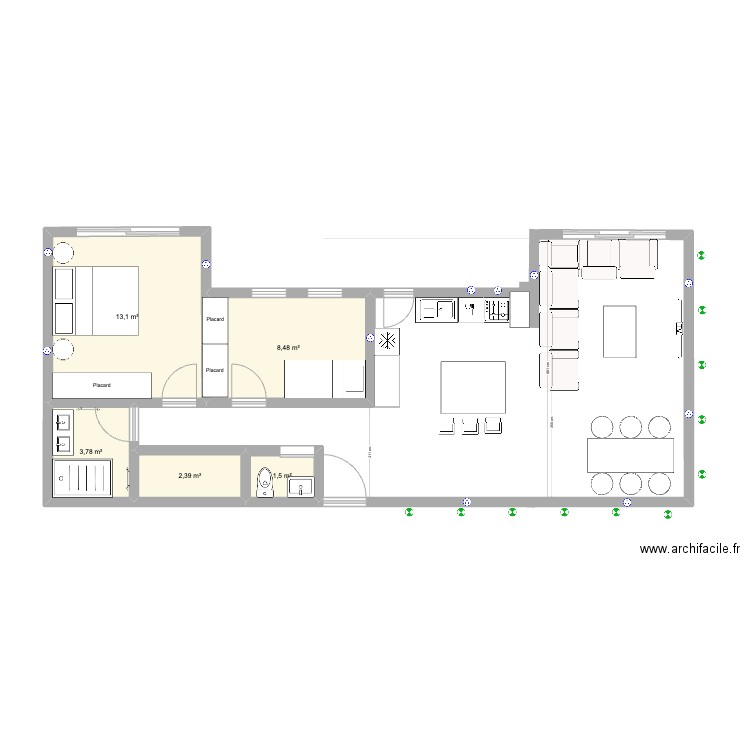 hay el fath 2. Plan de 5 pièces et 29 m2