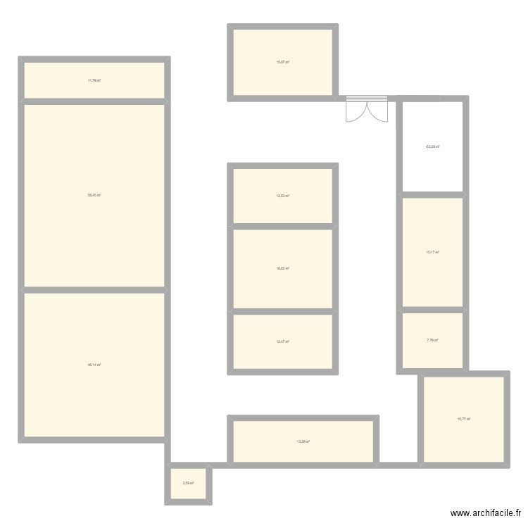 Plan 2eme étage. Plan de 13 pièces et 242 m2