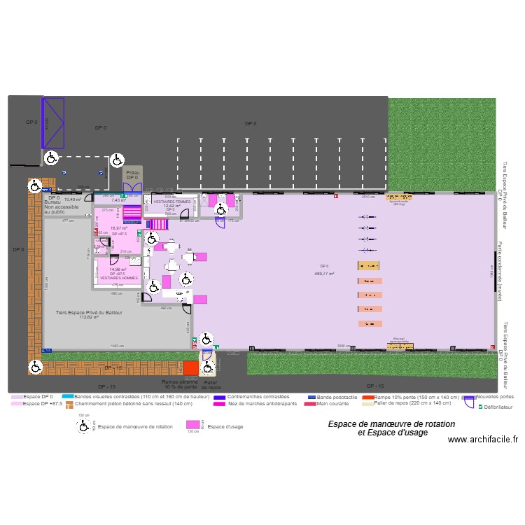 CROSSFIT OLORON-SAINTE-MARIE APRES TRAVAUX ESP ROT USAG. Plan de 15 pièces et 1251 m2