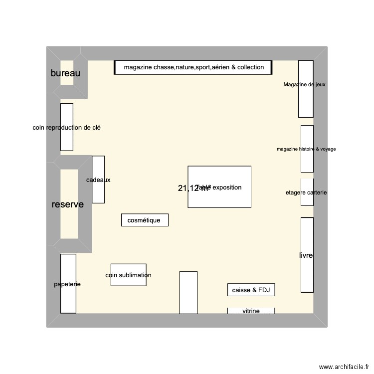 plan presse . Plan de 3 pièces et 22 m2