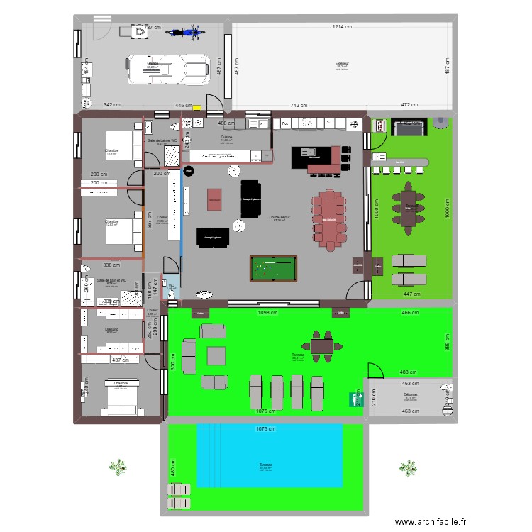 BonannoSudGrande. Plan de 17 pièces et 466 m2