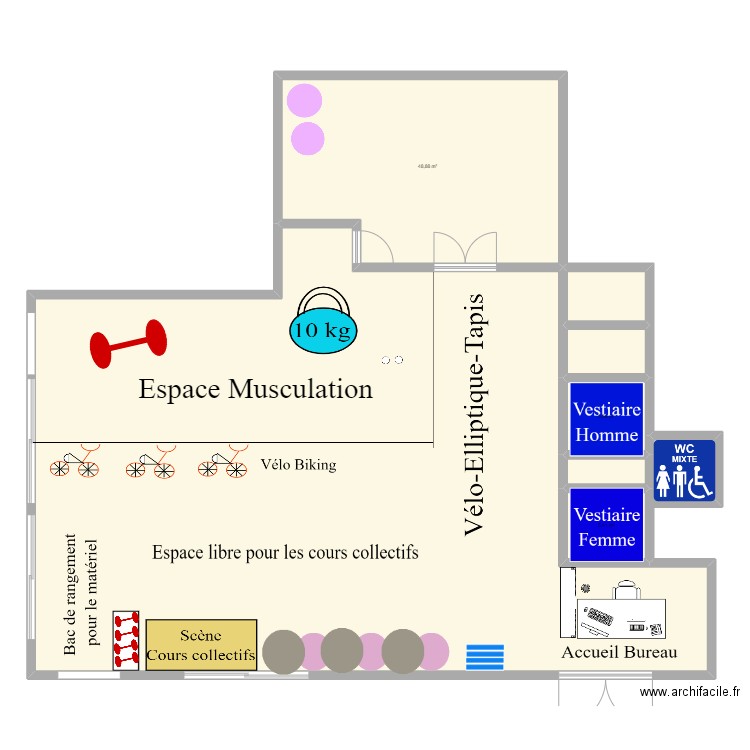 Maison du sport. Plan de 7 pièces et 297 m2