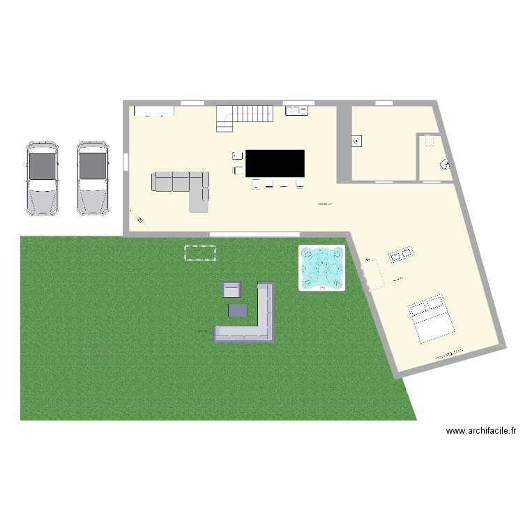 guillaume. Plan de 1 pièce et 133 m2