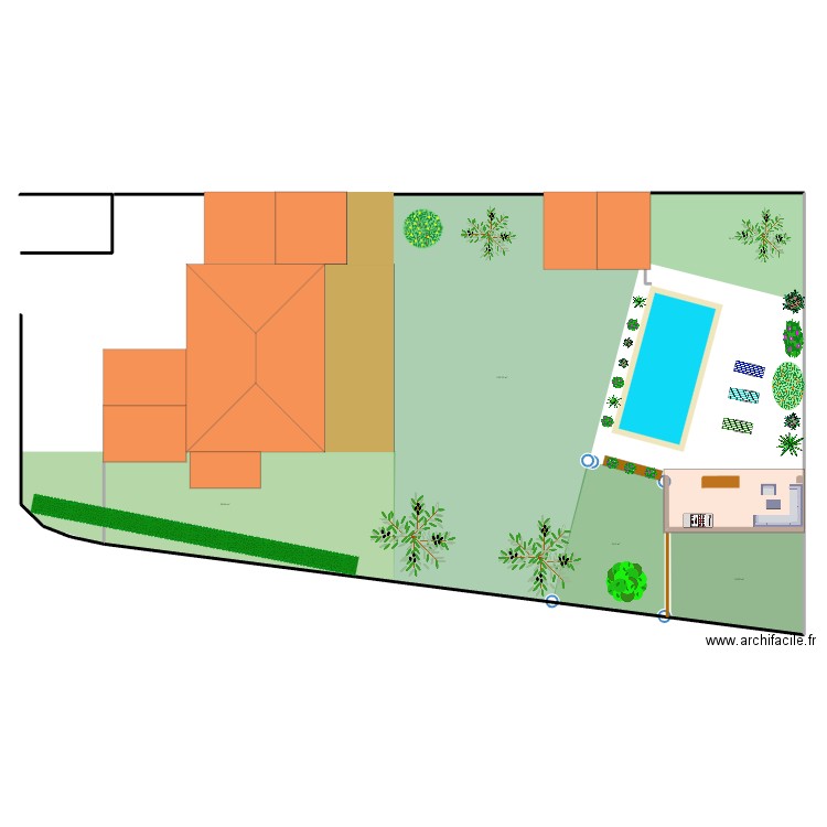 jardin maison pool house. Plan de 0 pièce et 0 m2